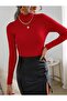 Red Sweater Ready-To-Wear Seasonal Savior Piece Cotton Turtleneck Ribbed Slimfit - 2