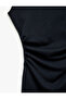 Crew Neck Drape Detailed Mini Sleeveless Dress - 5
