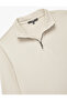 Long Sleeve Ribbed Basic Half Zip Sweatshirt - 4