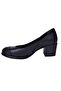 D24YA-675 Women's Black Leather Heeled Shoes - 4