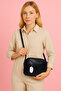 Genuine Leather Black Three Compartment Adjustable Long Strap Crossbody Women's Shoulder Bag Large Size - 5
