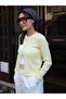 Una Fiaba Yellow Color Buttoned Hair Knit Women's Knitwear Cardigan - 6