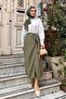 Khaki Linen Skirt - Bow Tie - 2