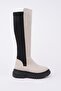 Di̇asa Suede Thick Sole Stretch Detailed Zippered Women's Boots - 3