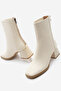 Women's Heeled Boots Blunt Toe Back Zipper Nayis ecru