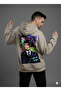 Lenithra Thomas Shelby Back Printed Unisex Oversize Beige Hoodie