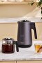 ماكينة صنع الشاي كول تاتش 1502 ذات الجدار المزدوج وشاشة رقمية باللون الفضي