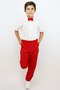 Boy's Santino White Shirt Red Pants Bow Tie Bottom Top Set October 29 Show Outfit - 5