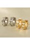 Non-Tarnish Steel Row Zircon Stone Minimal Hoop Earrings-14 mm - 7