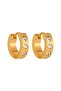 Non-Tarnish Steel Row Zircon Stone Minimal Hoop Earrings-14 mm - 5