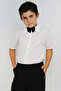 Boy's Santino White Shirt Black Pants Bow Tie Bottom Top Set October 29 Show Outfit - 3
