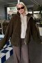 Khaki Pocketed Women's Plush Coat Mg2530 - 7
