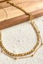 Steel Double Combination Figaro and Ball Chain Necklace, Non-Tarnishing, 5mm & 1mm Figaro Ball Chain Double Necklace, 45cm - 2