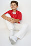 Boy's Santino Red Shirt White Pants Bow Tie Bottom Top Set October 29 Show Outfit - 5