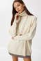 Turtleneck Oversize Knitwear Sweater Cream Lbv0011 - 3