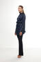 NAVY BLUE SATIN BLOUSE - 8