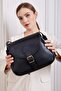 Black Women's Large Size Flap Crossbody Bag - 6