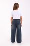 Girl's Comfortable Fit Jeans, Elastic Waist Loose Leg Pants Wide Leg 8-15 Years Old - 4
