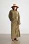 Khaki Tassel Detailed Cotton Linen Shirt - 2