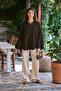 Khimero Muslin Shirt with Sleeves - Brown Kimono - 2