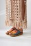 Women's Denim Blue Purple Comfort Laser Cut Genuine Leather Women's Slippers - 6