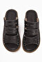 Genuine Leather Katrina Black Comfort Laser Cut Women's Slippers - 7