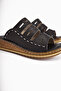 Genuine Leather Katrina Black Comfort Laser Cut Women's Slippers - 6