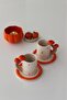 handmade two-person 4-piece pumpkin-handled coffee cup set 110ml - 2