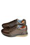 Brown Leather Men's Sneakers - 4