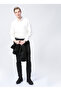 Basic Shirt Collar Plain White Men's Shirt Satin - 2