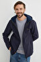 Diver Fabric Zippered Hooded Coat