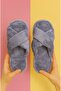 Modafrato Smt-02 Cross Women's Indoor Slippers Winter Wool Slippers - 2