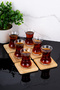 6 Pieces Square Modern Coasters Tea Plate Coasters Cup Coasters Set - 5