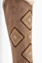 Hilka Mink Suede Detachable Conch Women's Boots with Ethnic Pattern, Women's Bootie-Women's Boots - 5