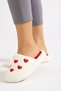 Red Love Heart Fluffy Plush Slippers Women's Home Slippers No Noise Lightweight Soft Sole - 5