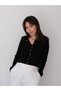 Una Fiaba Black Women's Crew Neck Snap Fastener Ribbed Knitted Cardigan - 8