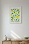 Positano Lemon Flowers White Framed Painting - 2