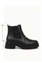 Women's Genuine Real Leather Elastic Short Black Boots - 4