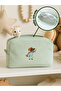 Velvet Organizer Bag Mint - Mouse Embroidery - 2