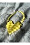 Light Yellow Heart Bag Accessory Handmade Beaded Bag Ornament - 2