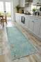 Cashmere Texture Soft Non-Slip Cotton Base Living Room Hall Kitchen Corridor Floral Green Carpet Rug - 5
