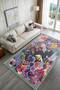Cashmere Texture Soft Non-Slip Cotton Base Living Room Hall Kitchen Hallway Navy Green Floral Carpet - 2
