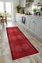 Burgundy Red Afgan Turkish Chenille Carpet Rug Runner Washable Non-Slip Base Living Room Kitchen Fringed - 5