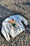 Women's Oversize Sweatshirt Banana Tropical Printed White – Crew Neck, 3 Thread Rastering - 2