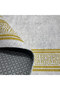 Golden Yellow Framed Gray Chenille Carpet Runner Rug Living Room Hallway Kitchen Non-Slip Washable - 5