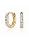 Steel Stone Small Hoop Earrings Rose Gold Color - 2