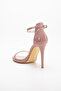 Women's Pointed Heel Platform Evening Dress Salmon Patent Leather Shoes - 5