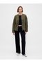 Kadın Haki VintageSoft Kapitone Oversized Ceket - 5