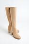 Mbzfr5013S-Vz Women's Mink Suede Thick Heeled Zippered Long Boots - 4