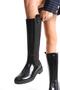 Mubiano Genuine Leather Collection Patent Leather Rider Long Stretch Boots Black - Mcsr1931 - S - 5